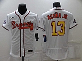 Braves 13 Ronald Acuna Jr. White 2022 Gold Program Flexbase Jersey,baseball caps,new era cap wholesale,wholesale hats